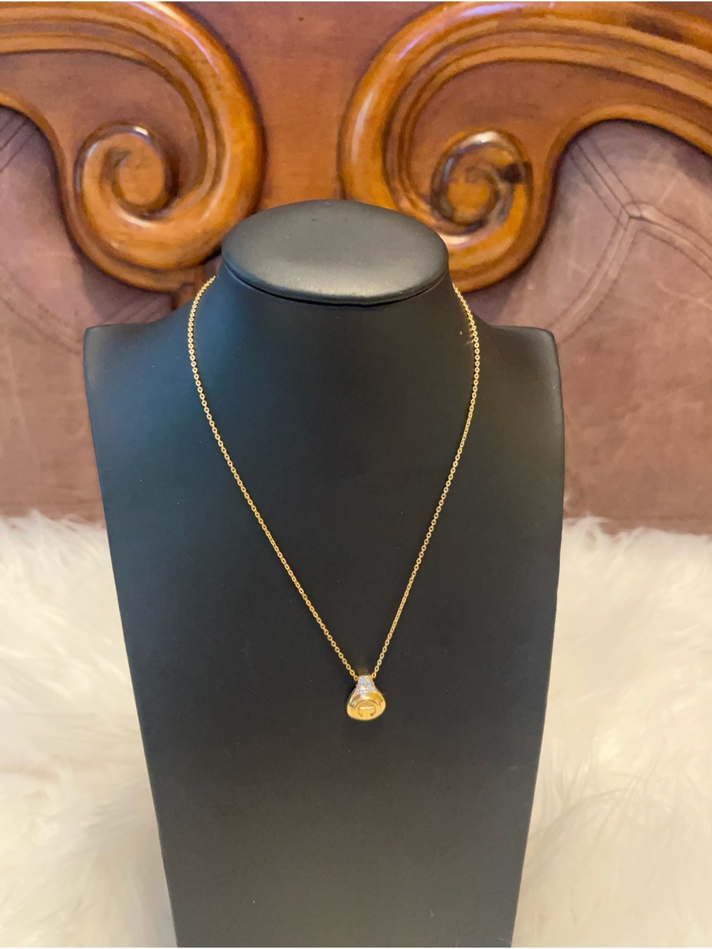 Givenchy Gold-Tone Interlocking Pendant Necklace 18 inch